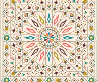 Plantilla De Patrón Marruecos Plano Clásico Ilusión Simetría Diseño