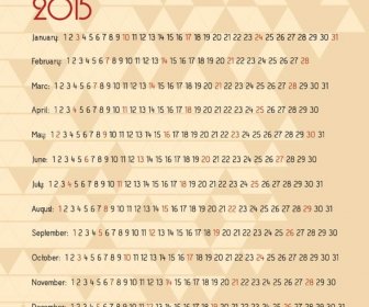 Mosaic Background Vintage15 Vector Calendar Template
