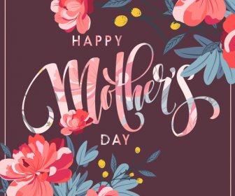 Anneler Günü Afiş şablonu Zarif Klasik çiçek Dekor
