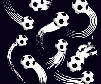 Movimiento Fútbol Blanco Y Negro De Fondo De Diseño