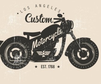 블랙 화이트 레트로 디자인을 광고 하는 오토바이