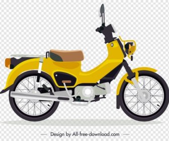โฆษณารถจักรยานยนต์ร่างสีเหลืองคลาสสิก
