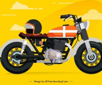 Template Ikon Sepeda Motor Desain Bergaya Modern