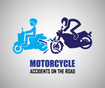 Motorcycle Accidents Caution Logos Vector