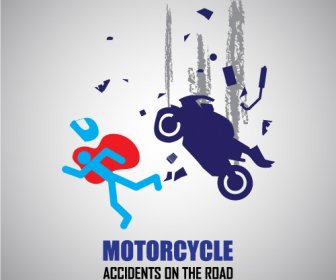 Vetor De Logotipos De Precaução De Acidentes Motocicleta