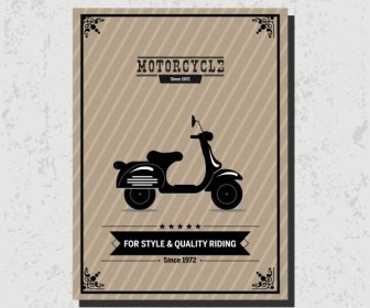 摩托車廣告老式自行車圖示裝飾