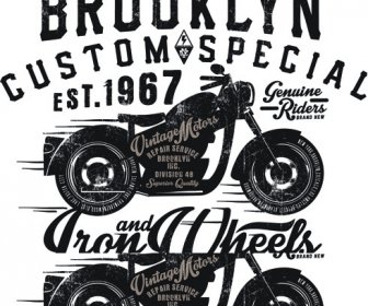 Nostaljik Posterler Yaratıcı Vektör Grafikleri Motosiklet