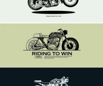 Motorcycle Retro Posters Creative Vector Graphics