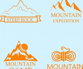 Mountain Logo Collection Various Colored Sketch