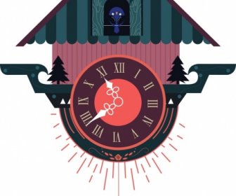 탑재 된 시계 템플릿 자연 테마 어두운 클래식 디자인