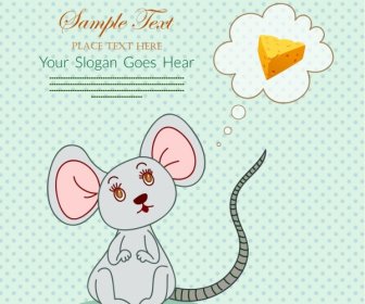 Mouse Background Speech Bubble Cheese Icons Decor