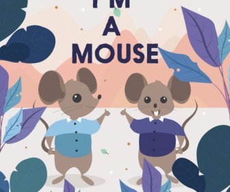 Mouse Background Stylized Cartoon Characters Classical Design