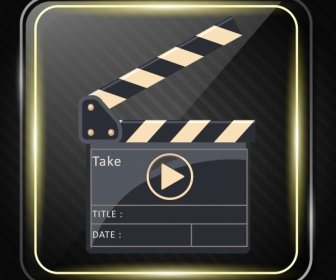 Film Abspielen Glänzend Quadratische Hintergrunddesign