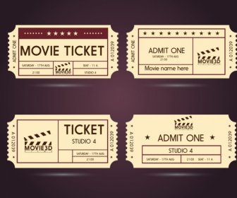 Movie Ticket Templates Classical Horizontal Style
