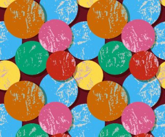 Multicolor Circle Grunge Vector Pattern Graphics