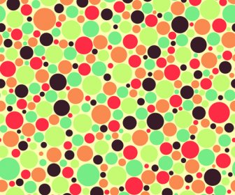 多色のドット パターンのベクトルの背景