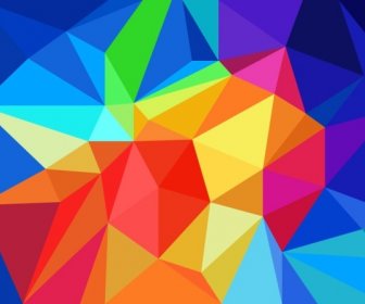 Bentuk Geometris Multicolor Desain Vector Latar Belakang