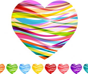 многоцветная сердца форма