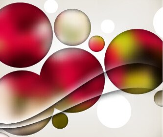 抽象的な背景と多色の球