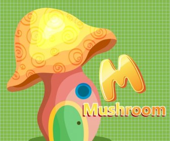 蘑菇屋图标多色装饰3D设计
