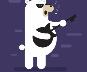 음악 배경 무늬 곰이 수 아이콘 평면 디자인