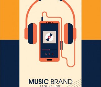 Music Banner Template Devices Sketch Flat Design