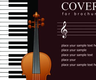 Musica Brochure Cover Vector Background