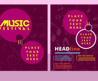 Music Festival Banner Violet Vignette Background Design