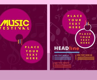 Festival Musicale Banner Violet Bollo Sfondo Design