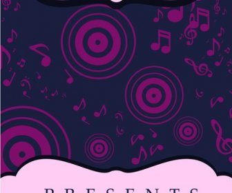 music festival poster violet symbol elements design
