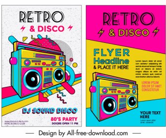 Music Flyer Template Colorful Retro Design Cassette Icon