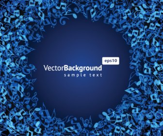 Musica Nota Vector Background Set