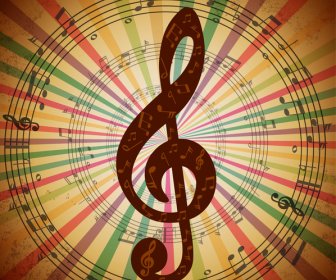 Music Notes Background With Eventful Circles Illustration
