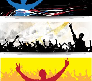 Music Party Creative Banner Vector Graphics
