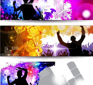 Music Party Creative Banner Vector Graphics