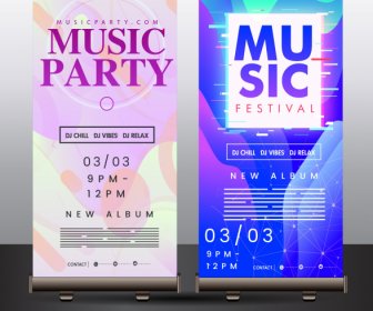 Music Party Poster Colorful Modern Decor Vertical Standee