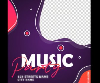 music party poster elegant checkered flat design