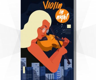 music poster violinist icon colorful dark classical