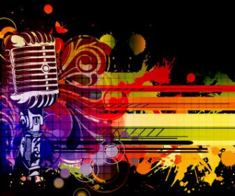 Music8 Mike Stylish Vector Background