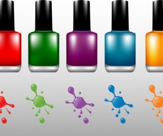 Nail Paint Bottles Advertisement Shiny Colorful Decoration