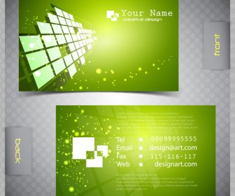 Name Card Design With Green Modern Style