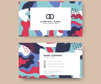 Name Card Template Abstract Colorful Classical Deformity Decor