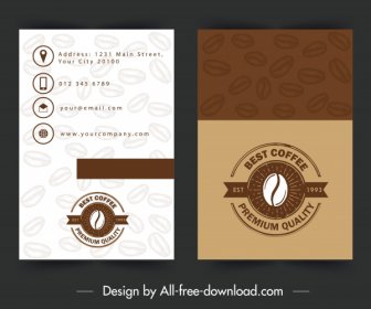Name Card Template Coffee Theme Brown Decor