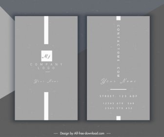 Name Card Template Elegant Grey Plain Design