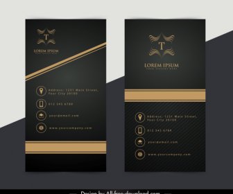 Name Card Template Elegant Luxury Flat Black Decor