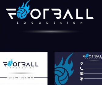 Name Card Template Football Logotype Decor