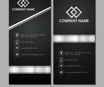 Name Card Template Luxury Elegant Black White Design