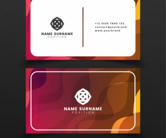 Name Card Template Modern Design Blurred Curved Decor