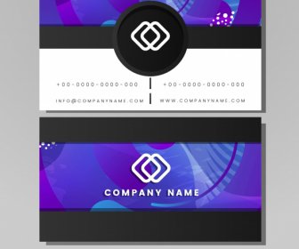Name Card Template Modern Elegant Abstract Blue Decor