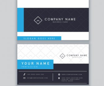 Name Card Template Modern Elegant Horizontal Decor